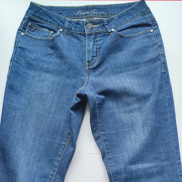 Kenneth Cole boot cut jeans women's size 26 ink blue mid-rise - Picture 2 of 16